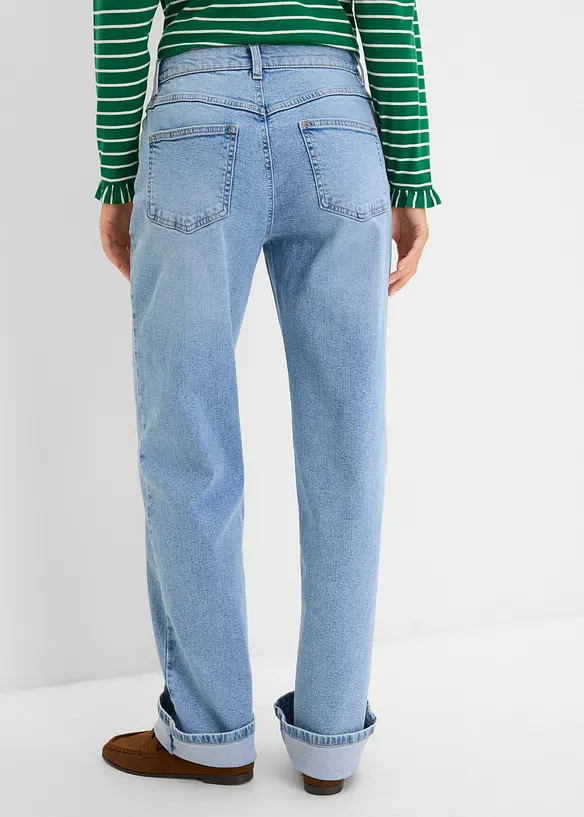 Jean droit et loose, taille haute, bonprix