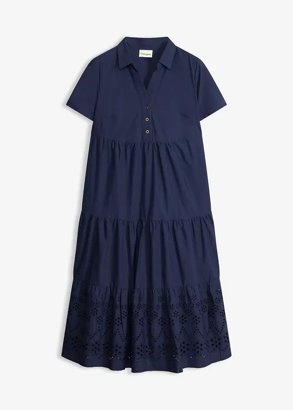 Robe tunique 100% coton avec broderies anglaises, bonprix