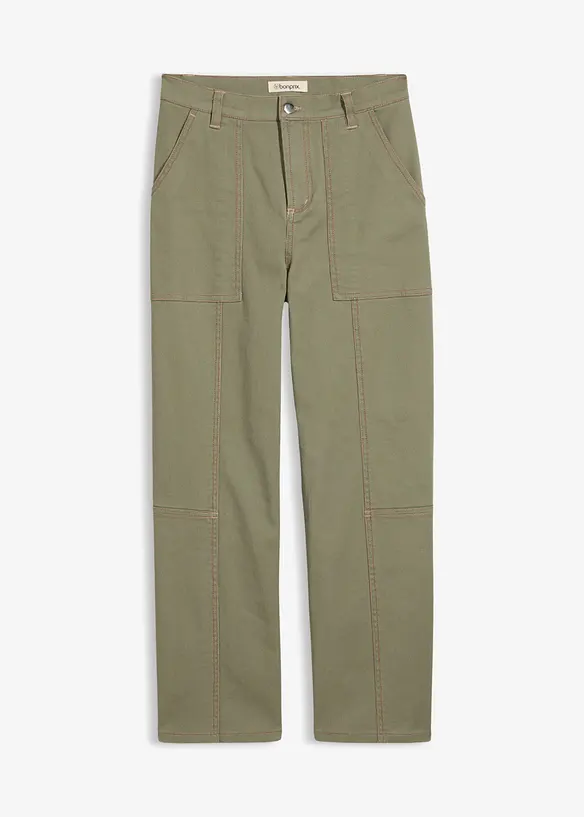 Verk&uuml;rzte Twillhose aus Baumwoll-Elasthan-Mix, bonprix
