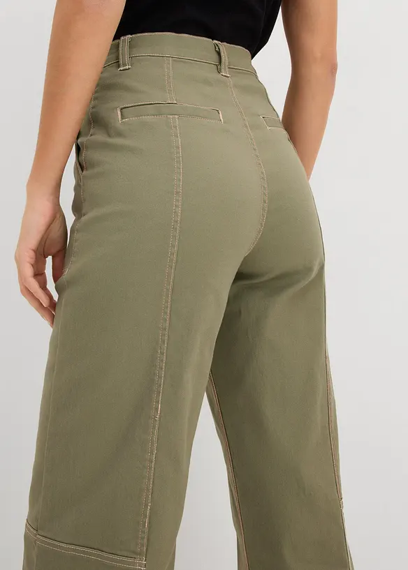Verk&uuml;rzte Twillhose aus Baumwoll-Elasthan-Mix, bonprix