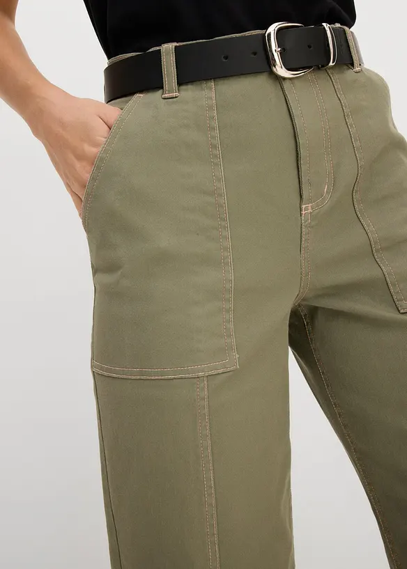 Verk&uuml;rzte Twillhose aus Baumwoll-Elasthan-Mix, bonprix