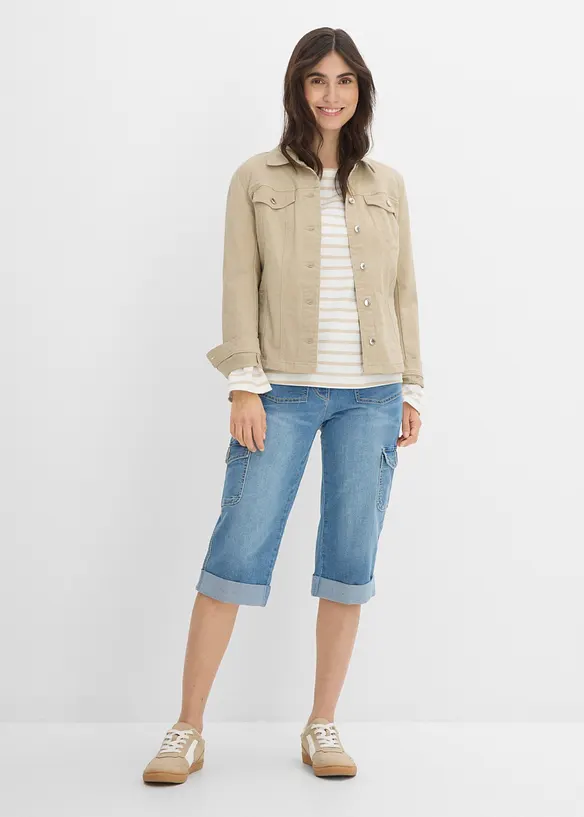 Jean cargo extensible, taille mi-haute, bonprix