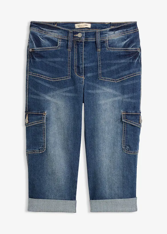 Cargo Jeans, Mid Waist, Stretch, bonprix