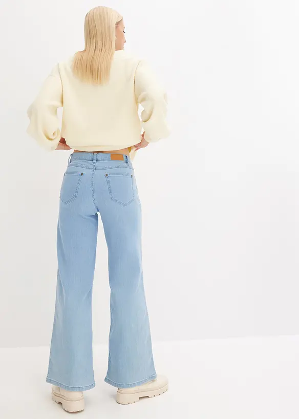 Jean large, taille mi-haute, extensible, bonprix