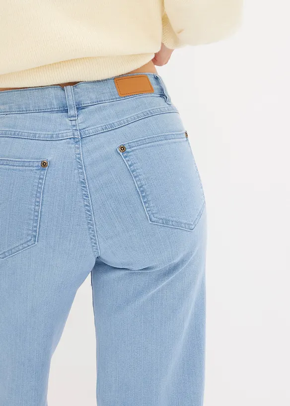 Jean large, taille mi-haute, extensible, bonprix