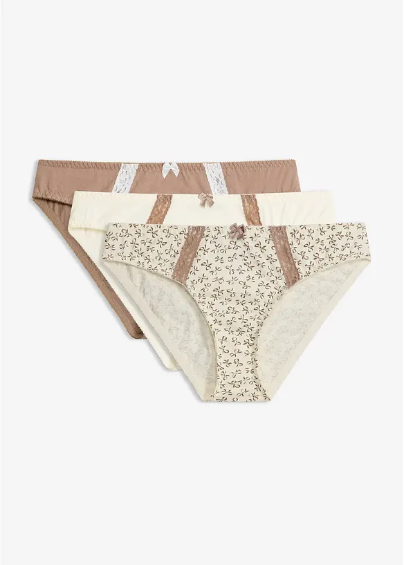 Slip mit femininem Druck (3er Pack), bonprix