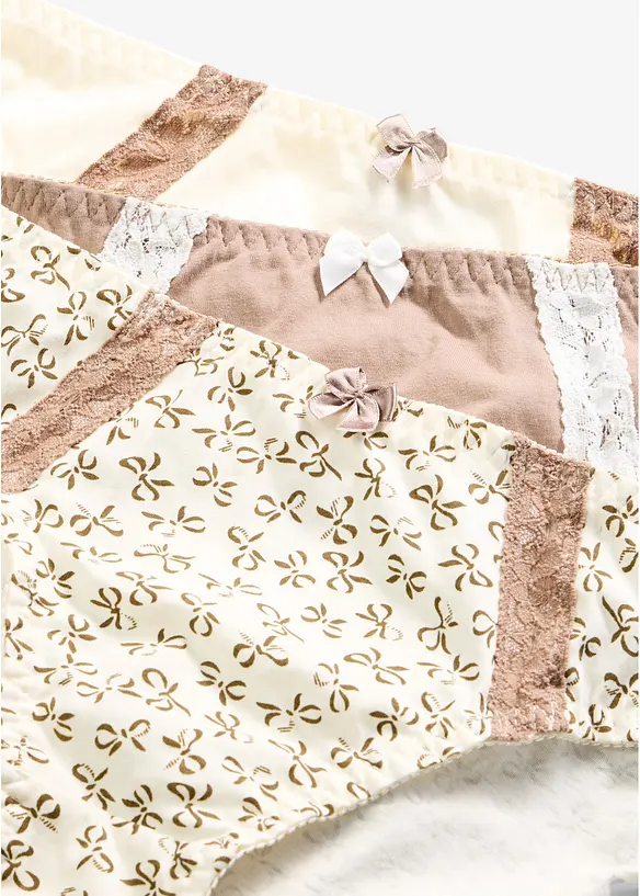 Slip mit femininem Druck (3er Pack), bonprix