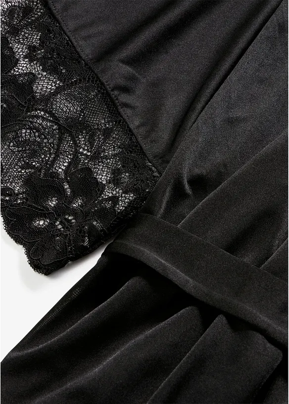 Kimono en satin et dentelle, bonprix