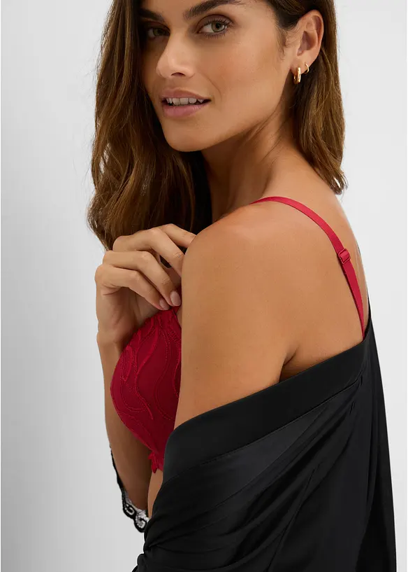 Lot de 2 soutiens-gorge &agrave; coques et broderies, bonprix