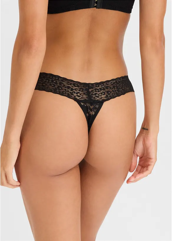 Lot de 2 tangas en dentelle, bonprix
