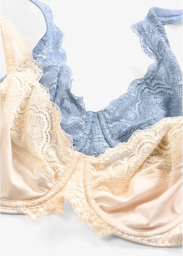 Lot de 2 soutiens-gorge avec dentelle, bonprix