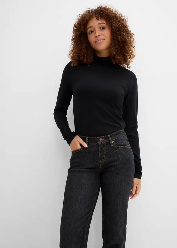 Jean droit taille mi-haute, extensible, bonprix