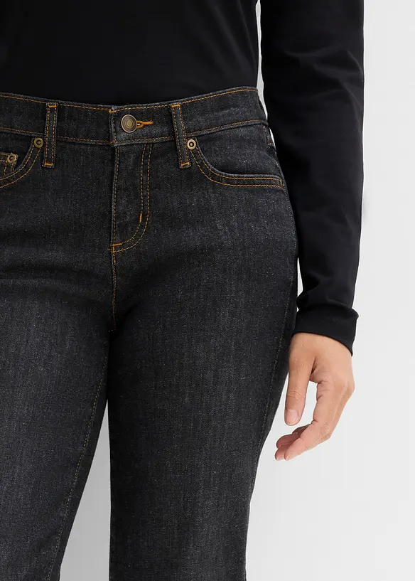 Jean droit taille mi-haute, extensible, bonprix