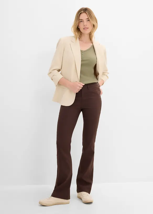 Pantalon bootcut en bengaline extensible, bonprix