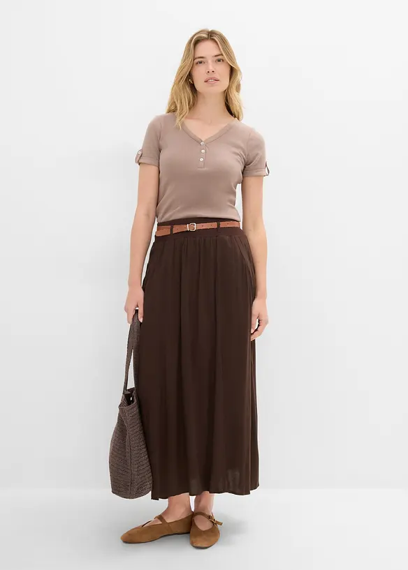 Jupe longue en viscose fluide (ens. 2 pces), bonprix