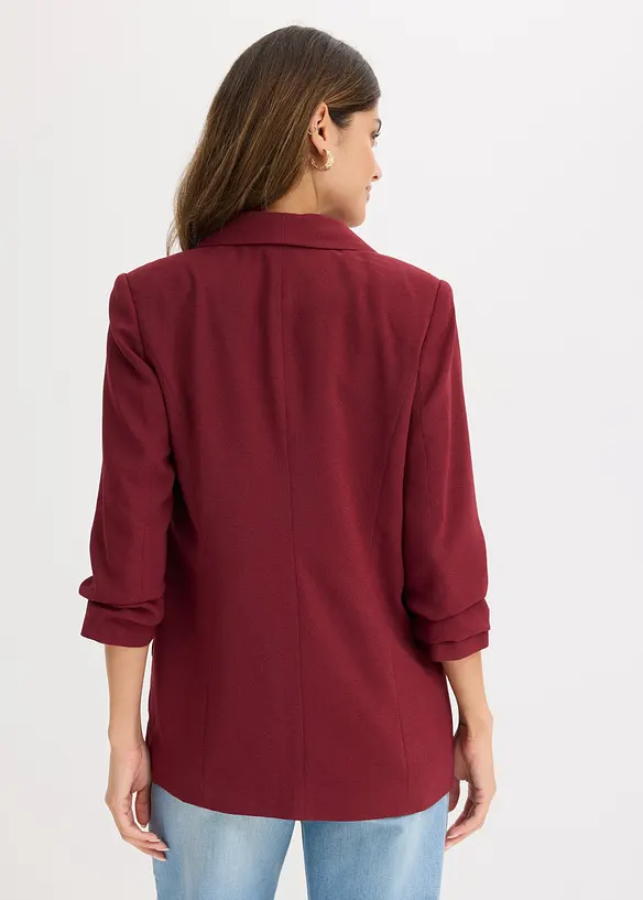 Blazer long &agrave; manches drap&eacute;es, bonprix