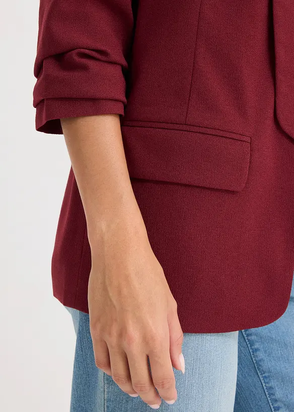 Blazer long &agrave; manches drap&eacute;es, bonprix