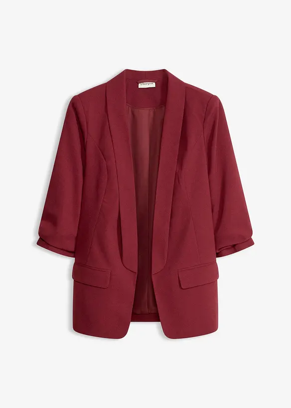 Blazer long &agrave; manches drap&eacute;es, bonprix