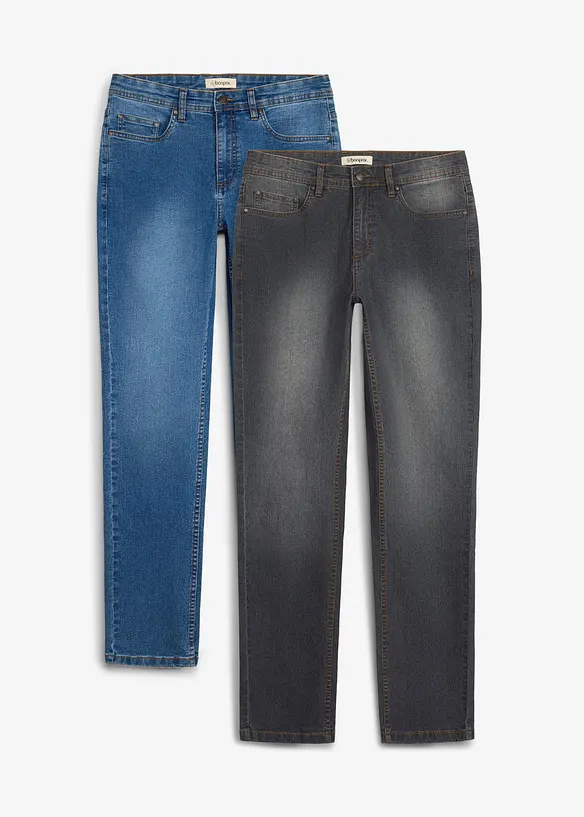 Regular-Fit-Jeans (2er-Pack), bonprix