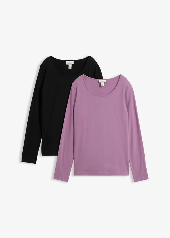 Langarmshirt (2er Pack), bonprix