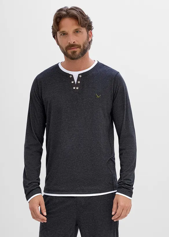 2 in 1 Langarmshirt (2er Pack), bonprix