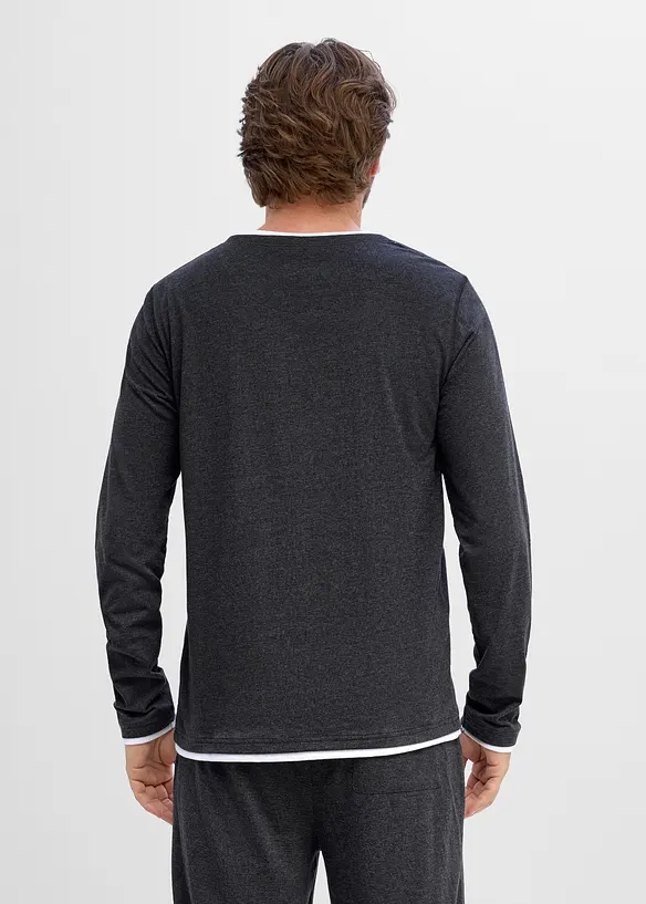 2 in 1 Langarmshirt (2er Pack), bonprix
