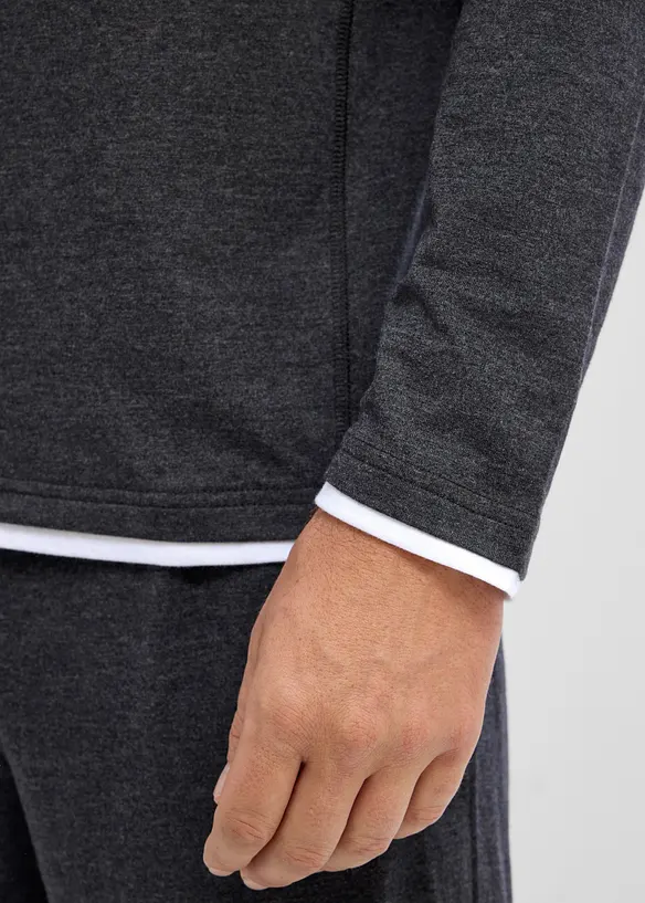 2 in 1 Langarmshirt (2er Pack), bonprix
