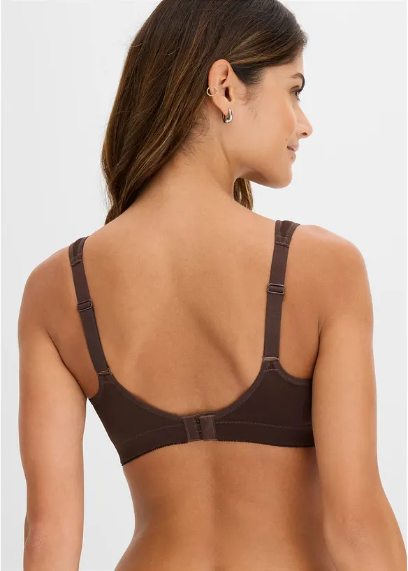 Lot de 2 soutiens-gorge grand maintien sans armatures, bretelles rembourr&eacute;es, bonprix