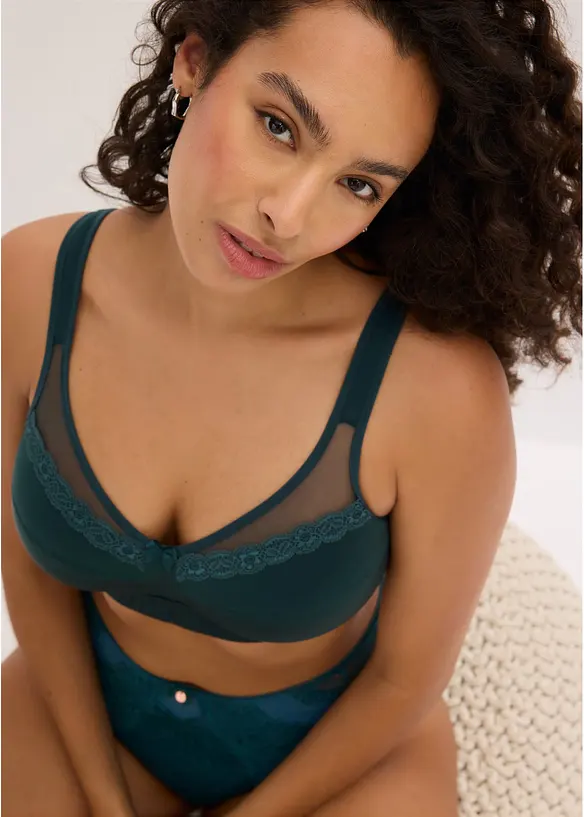 Lot de 2 soutiens-gorge grand maintien sans armatures, bretelles rembourr&eacute;es, bonprix