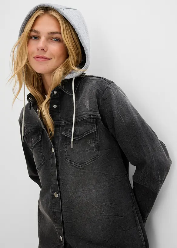 Jeansjacke mit Kapuze, bonprix