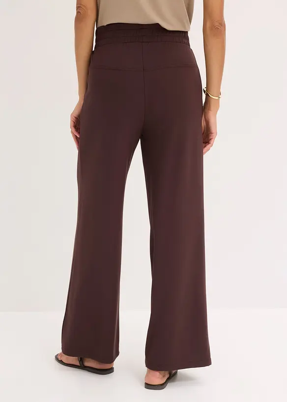 Pantalon large &agrave; pinces en jersey, bonprix