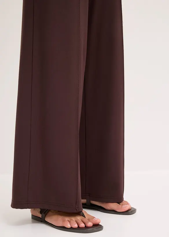 Pantalon large &agrave; pinces en jersey, bonprix