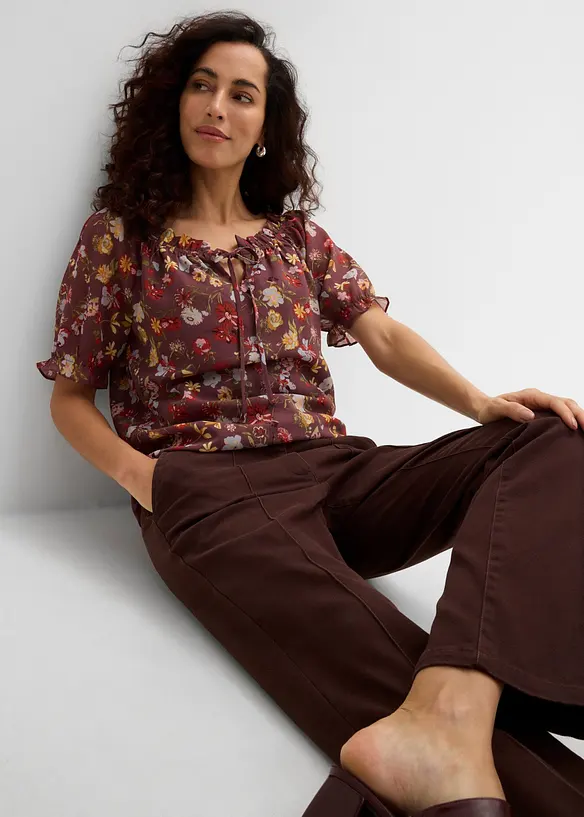 Blouse &agrave; encolure Bardot, bonprix