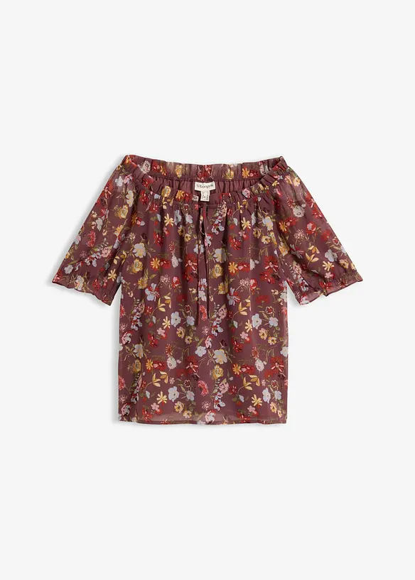 Blouse &agrave; encolure Bardot, bonprix