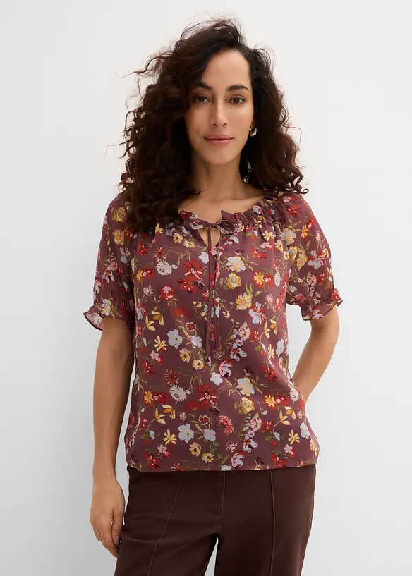 Blouse &agrave; encolure Bardot, bonprix
