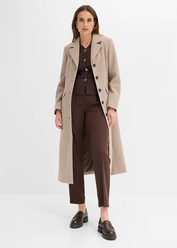 Pantalon taille &eacute;lastiqu&eacute;e &agrave; pinces, bonprix