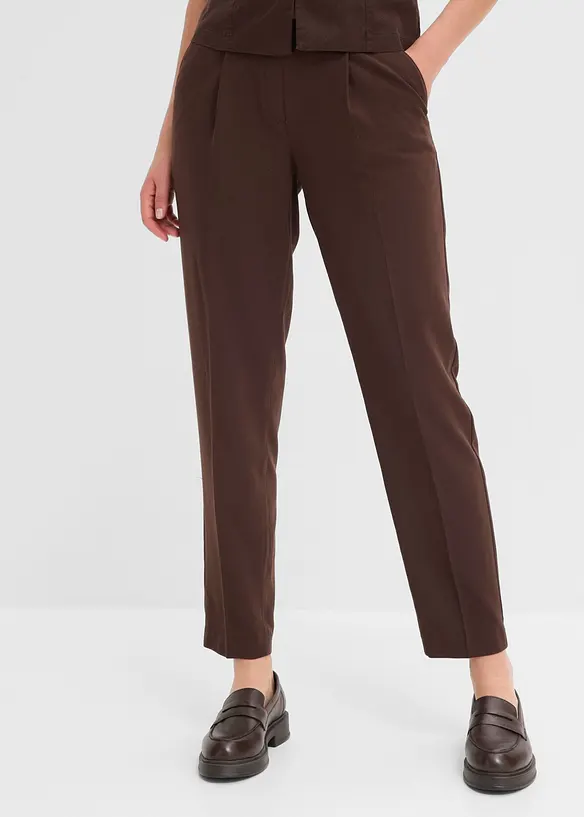 Pantalon taille &eacute;lastiqu&eacute;e &agrave; pinces, bonprix