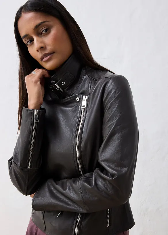 Bikerjacke aus Nappaleder, bonprix