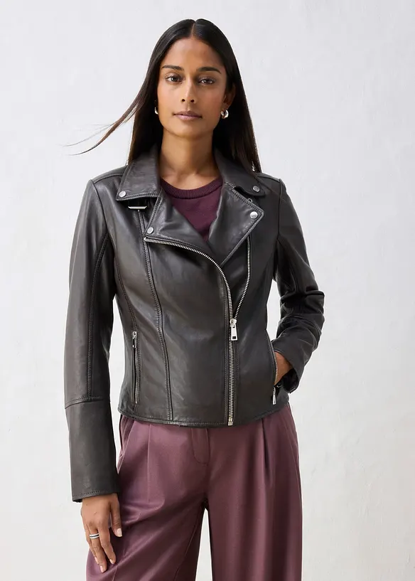 Bikerjacke aus Nappaleder, bonprix