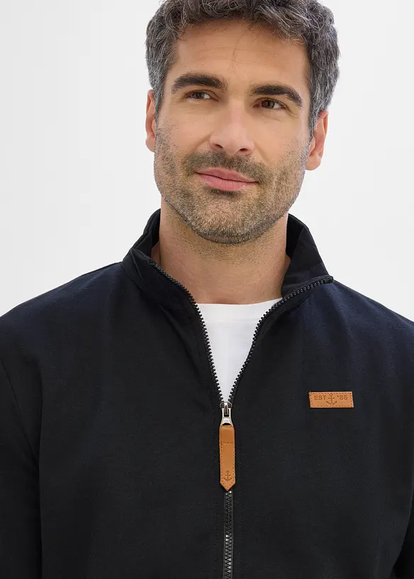 Sweat zipp&eacute; &agrave; col montant et d&eacute;tails, bonprix
