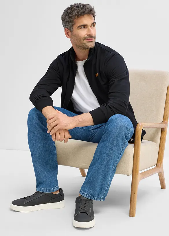 Sweat zipp&eacute; &agrave; col montant et d&eacute;tails, bonprix