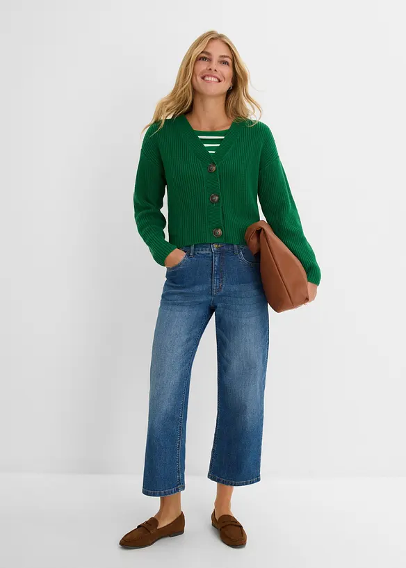 Wide-Leg-Jeans Mid Waist, bonprix