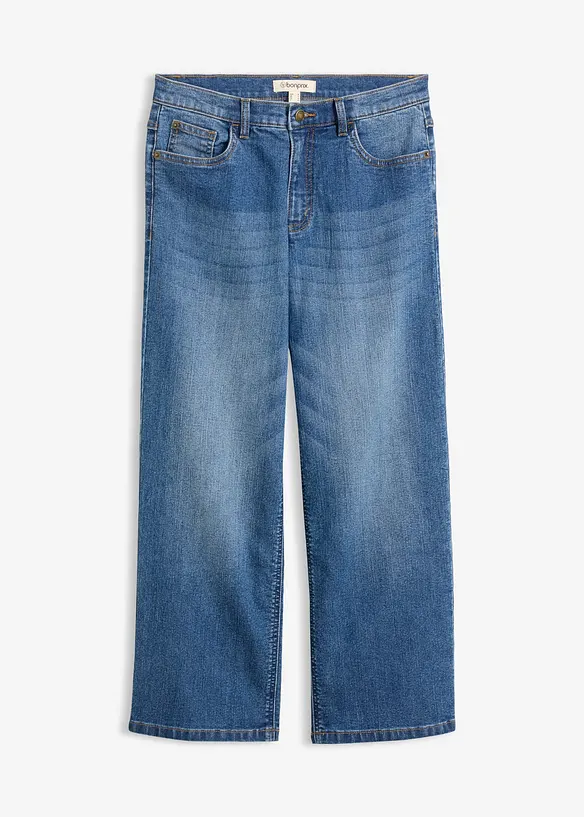 Wide-Leg-Jeans Mid Waist, bonprix
