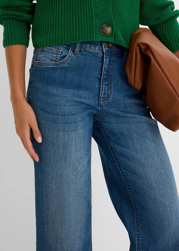 Wide-Leg-Jeans Mid Waist, bonprix