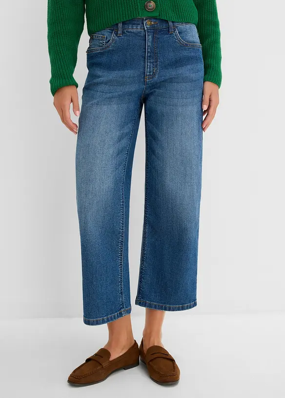 Wide-Leg-Jeans Mid Waist, bonprix