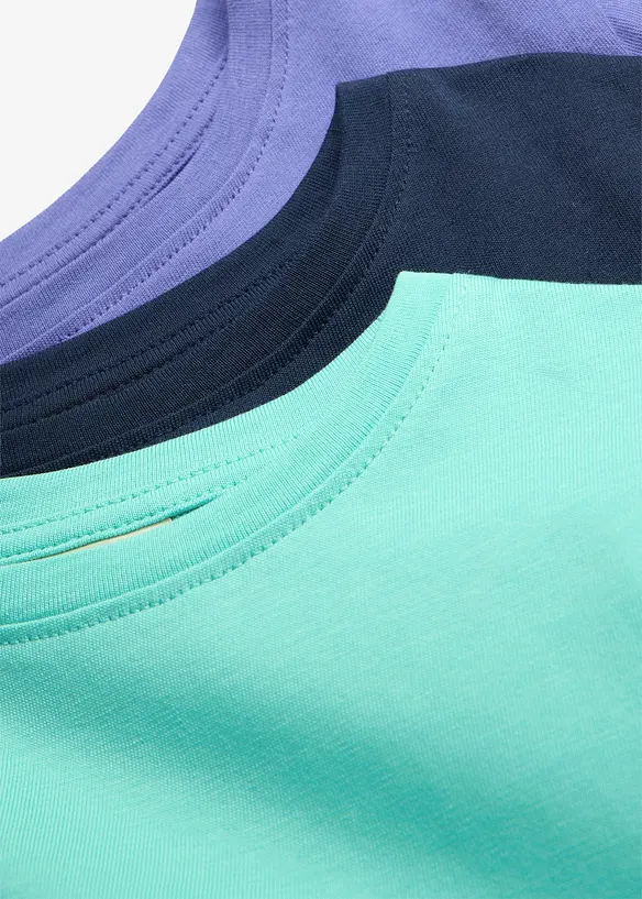 Langarmshirt (3er Pack) aus reiner Bio-Baumwolle, bonprix