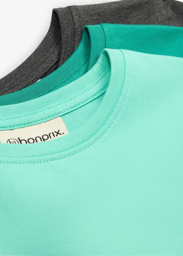 Langarmshirt mit Bio-Baumwolle (3er Pack), bonprix