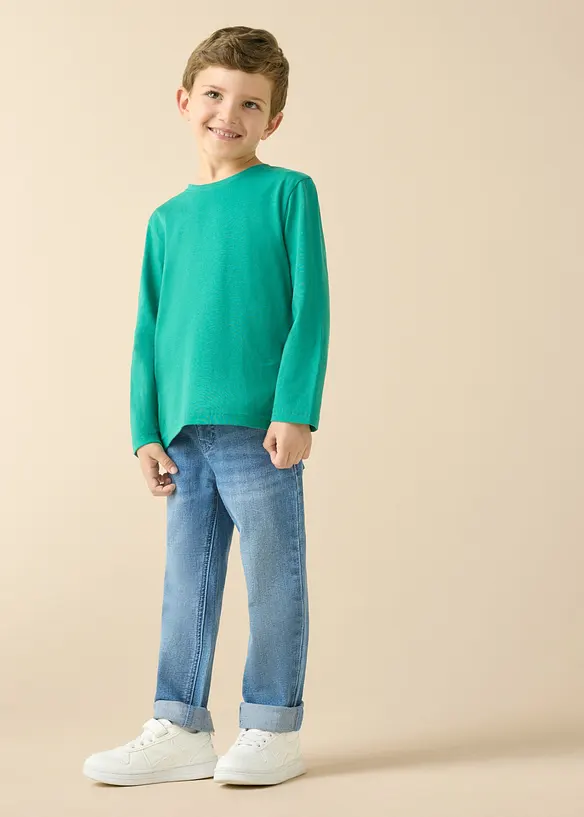 Langarmshirt mit Bio-Baumwolle (3er Pack), bonprix