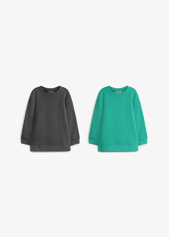 Sweatshirt aus weichem Baumwoll-Mix (2er Pack), bonprix