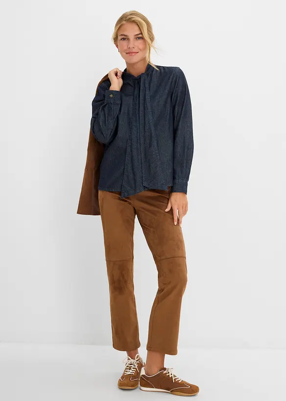 Jeansbluse aus reiner Baumwolle, bonprix